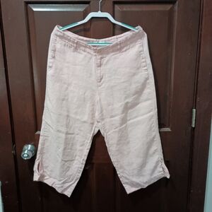 Chadwick's 100% linen pink capris size 14P